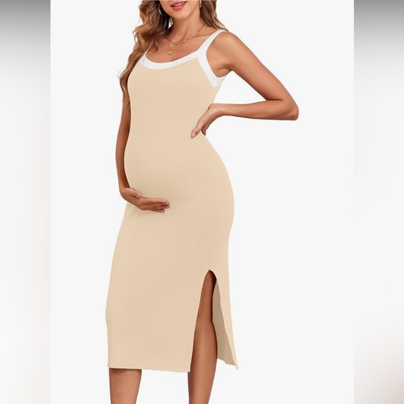 V for City Dresses & Skirts - Beige Sleeveless Maternity Dress Sz M